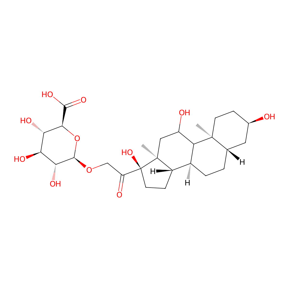 (3alpha,5alpha,9xi)-3,11,17-Trihydroxy-20-oxopregnan-21-yl beta-D-glucopyranosiduronic acid molecular structure, CAS 131061-62-6
