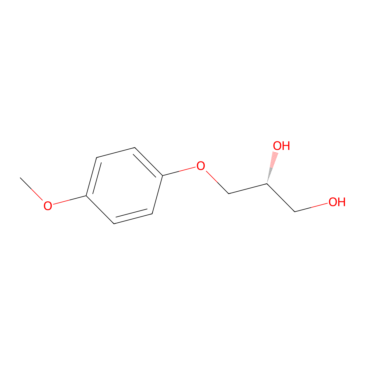 (2R)-3-(4-methoxyphenoxy)propane-1,2-diol molecular structure, CAS 131064-87-4