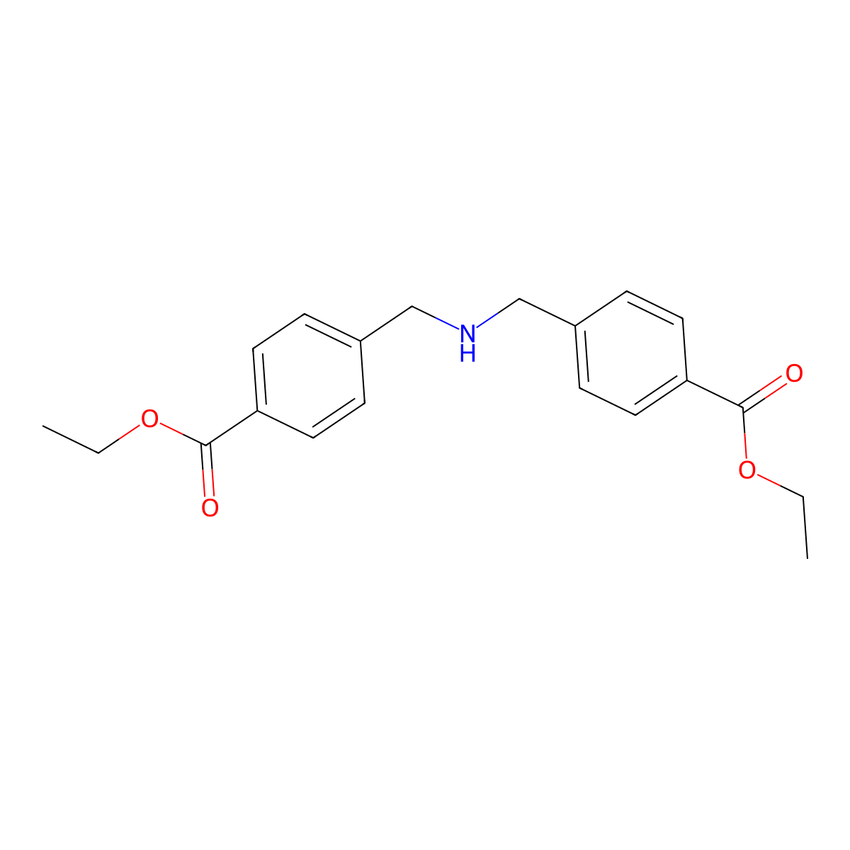 Diethyl 4,4'-[azanediylbis(methylene)]dibenzoate molecular structure, CAS 131065-88-8
