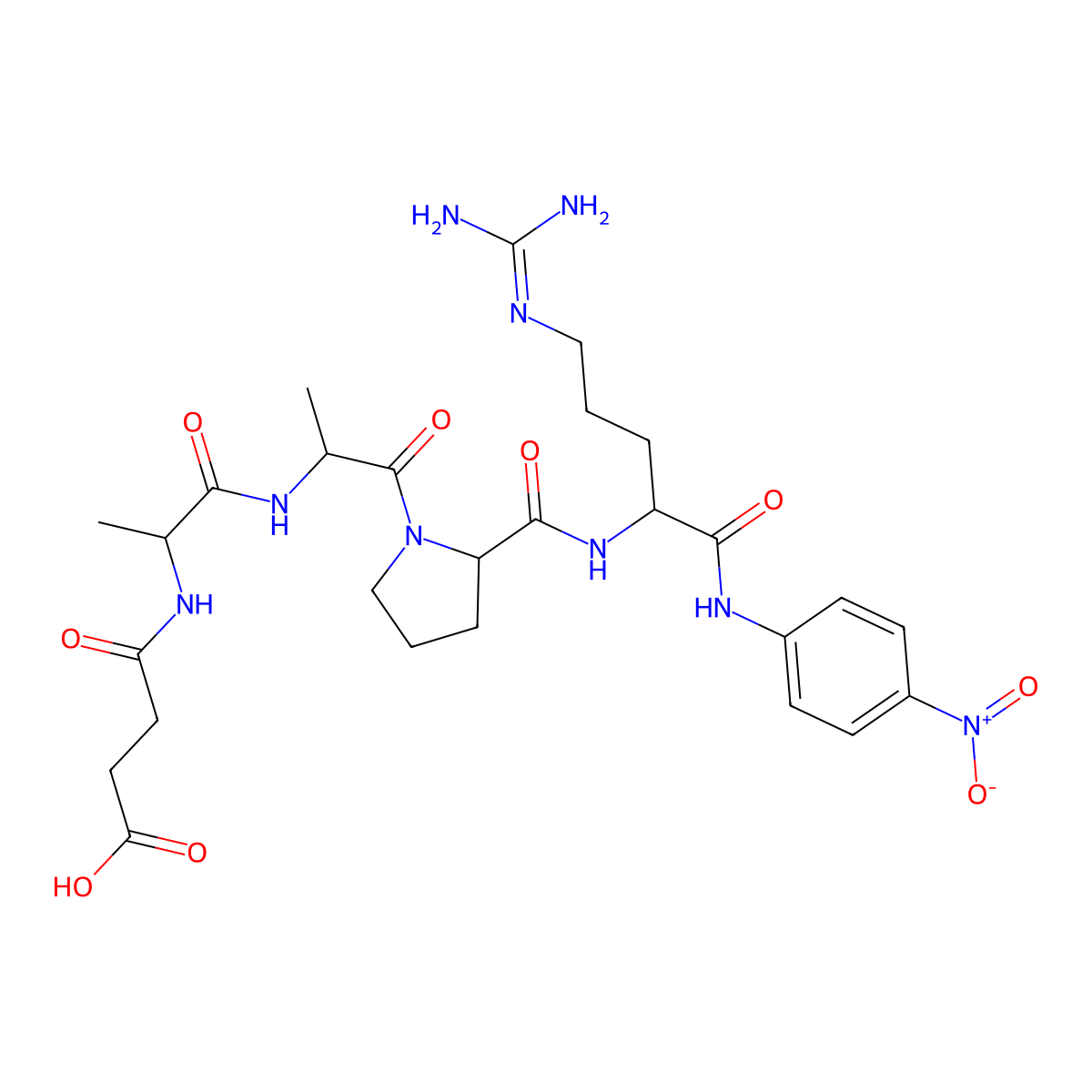 Suc-ala-ala-pro-arg-pna molecular structure, CAS 131068-47-8