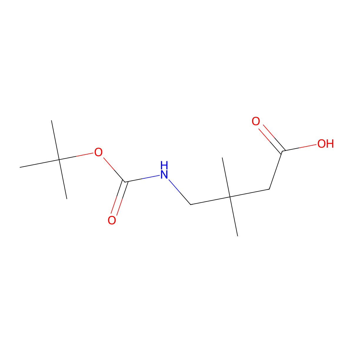 4-((Tert-butoxycarbonyl)amino)-3,3-dimethylbutanoic acid molecular structure, CAS 1310680-18-2
