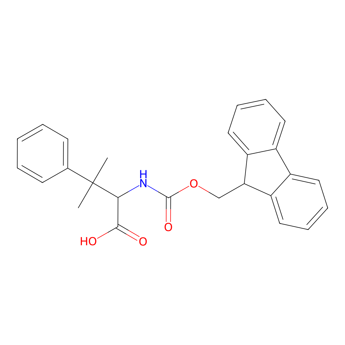 (R,S)-Fmoc-2-amino-3-methyl-3-phenyl-butyric acid molecular structure, CAS 1310680-19-3