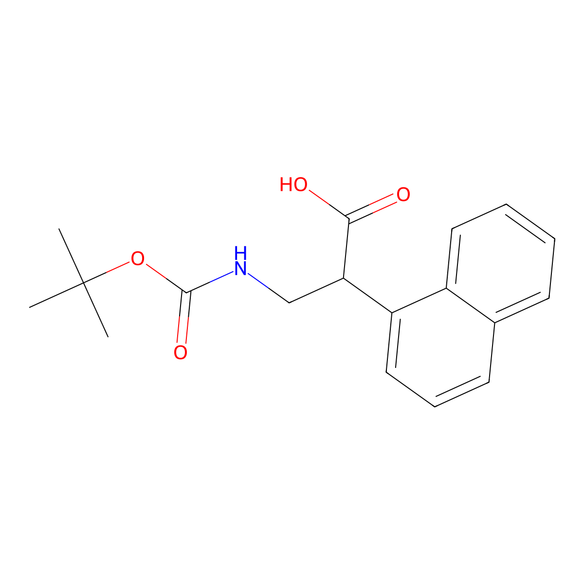 (R,S)-Boc-3-amino-2-(naphthalen-1-yl)-propionic acid molecular structure, CAS 1310680-21-7