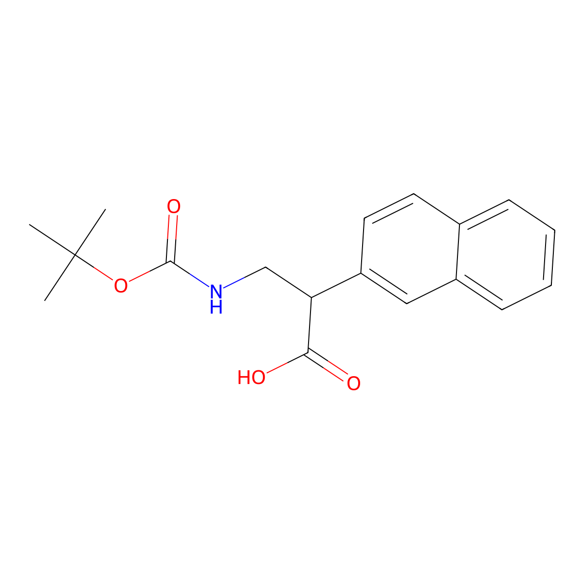 3-{[(Tert-butoxy)carbonyl]amino}-2-(naphthalen-2-yl)propanoic acid molecular structure, CAS 1310680-25-1