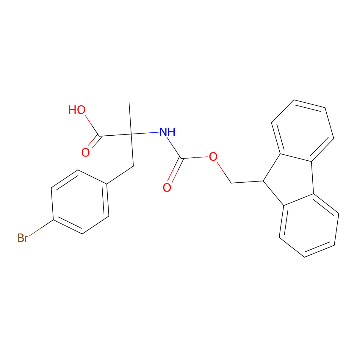 Fmoc-alpha-methyl-l-4-bromophenylalanine molecular structure, CAS 1310680-28-4