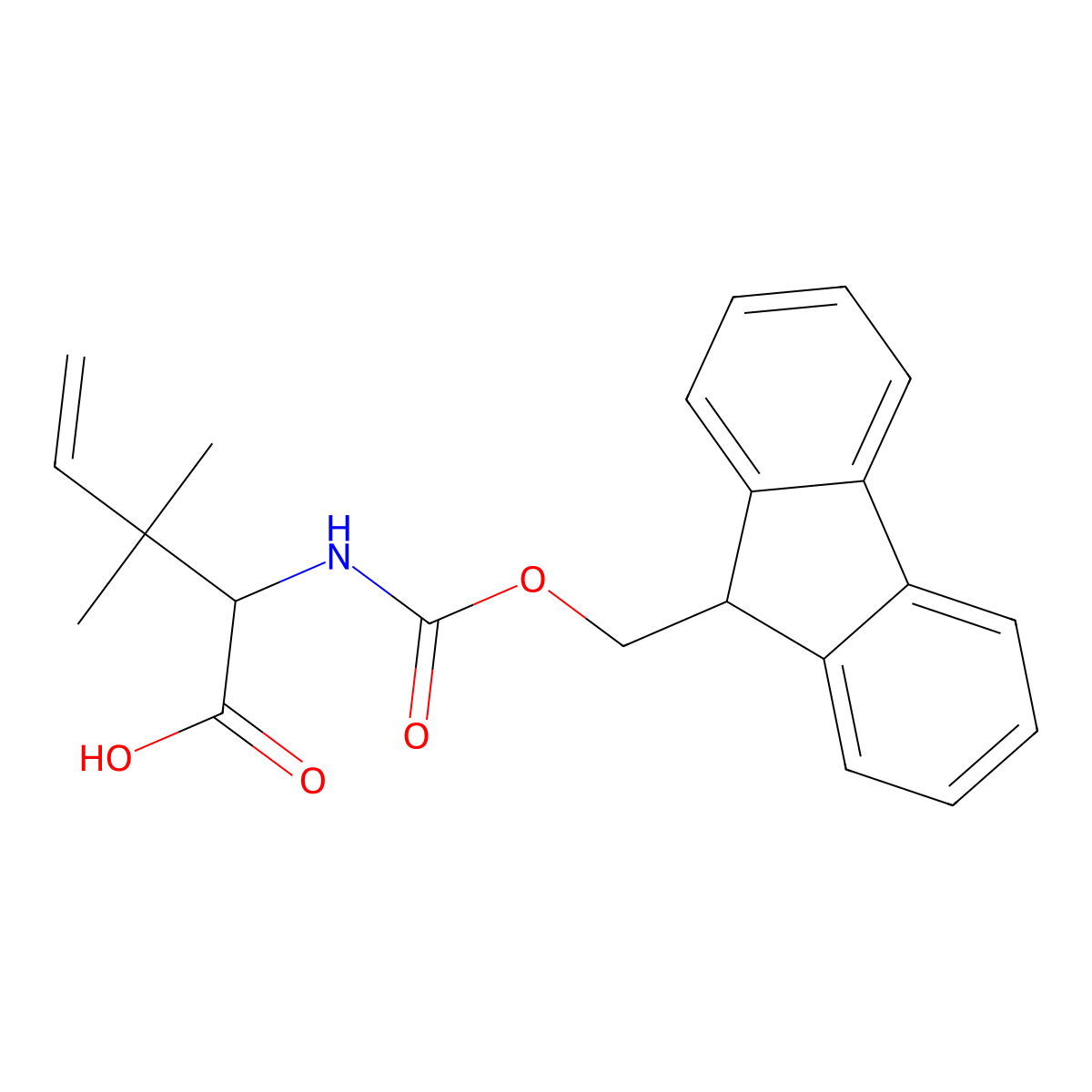 (R)-Fmoc-2-amino-3,3-dimethyl-pent-4-enoic acid molecular structure, CAS 1310680-35-3