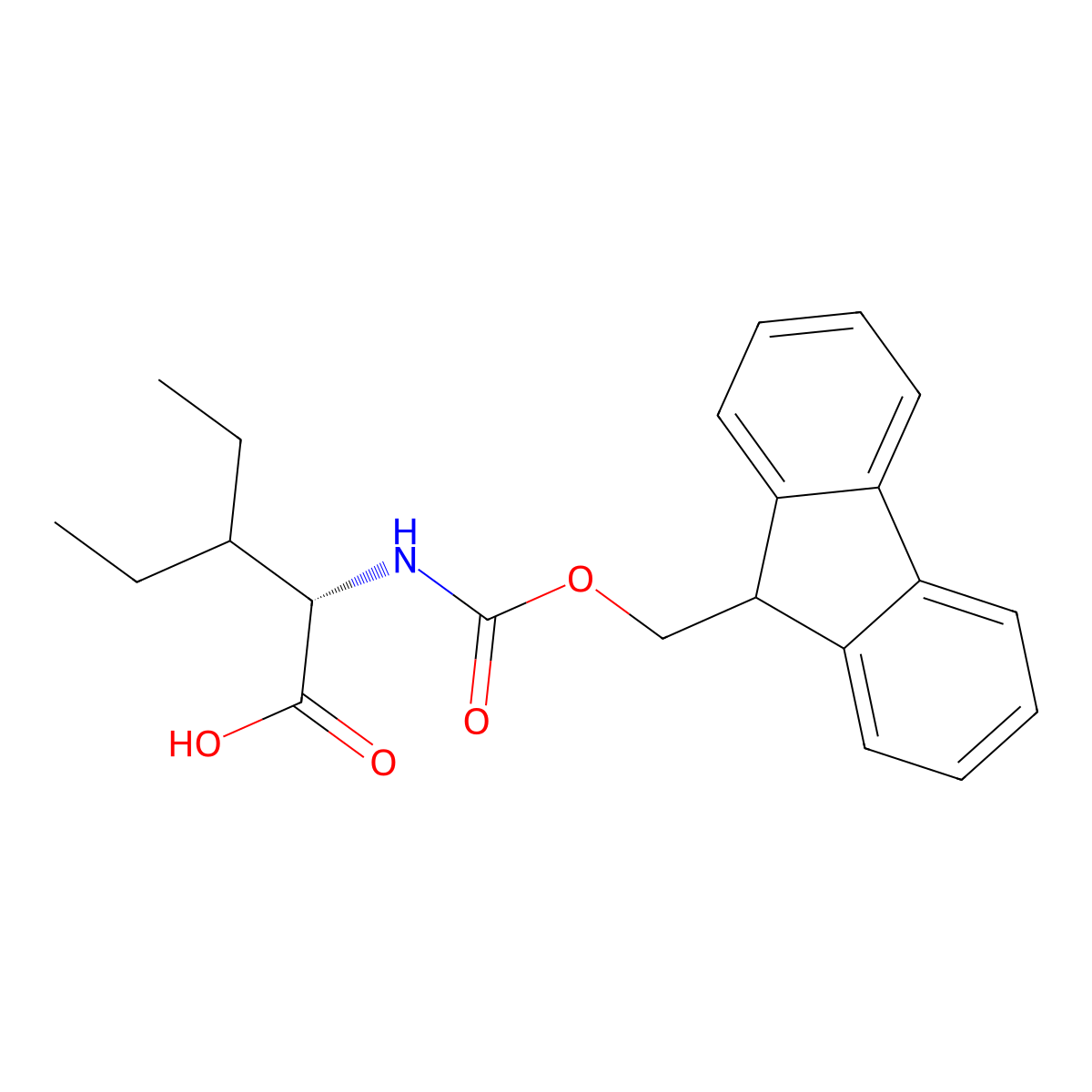 (S)-Fmoc-2-amino-3-ethyl-pentanoic acid molecular structure, CAS 1310680-47-7