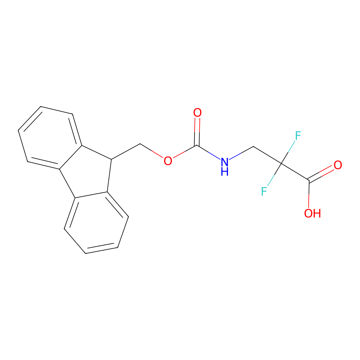 3-({[(9H-fluoren-9-yl)methoxy]carbonyl}amino)-2,2-difluoropropanoic acid molecular structure, CAS 1310680-49-9