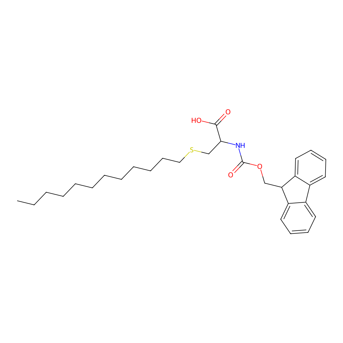 (R)-Fmoc-2-amino-3-dodecylsulfanyl-propionic acid molecular structure, CAS 1310682-09-7