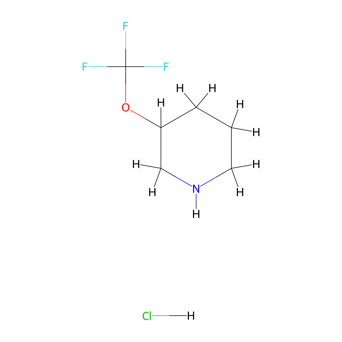 3-(Trifluoromethoxy)piperidine hydrochloride molecular structure, CAS 1310684-89-9