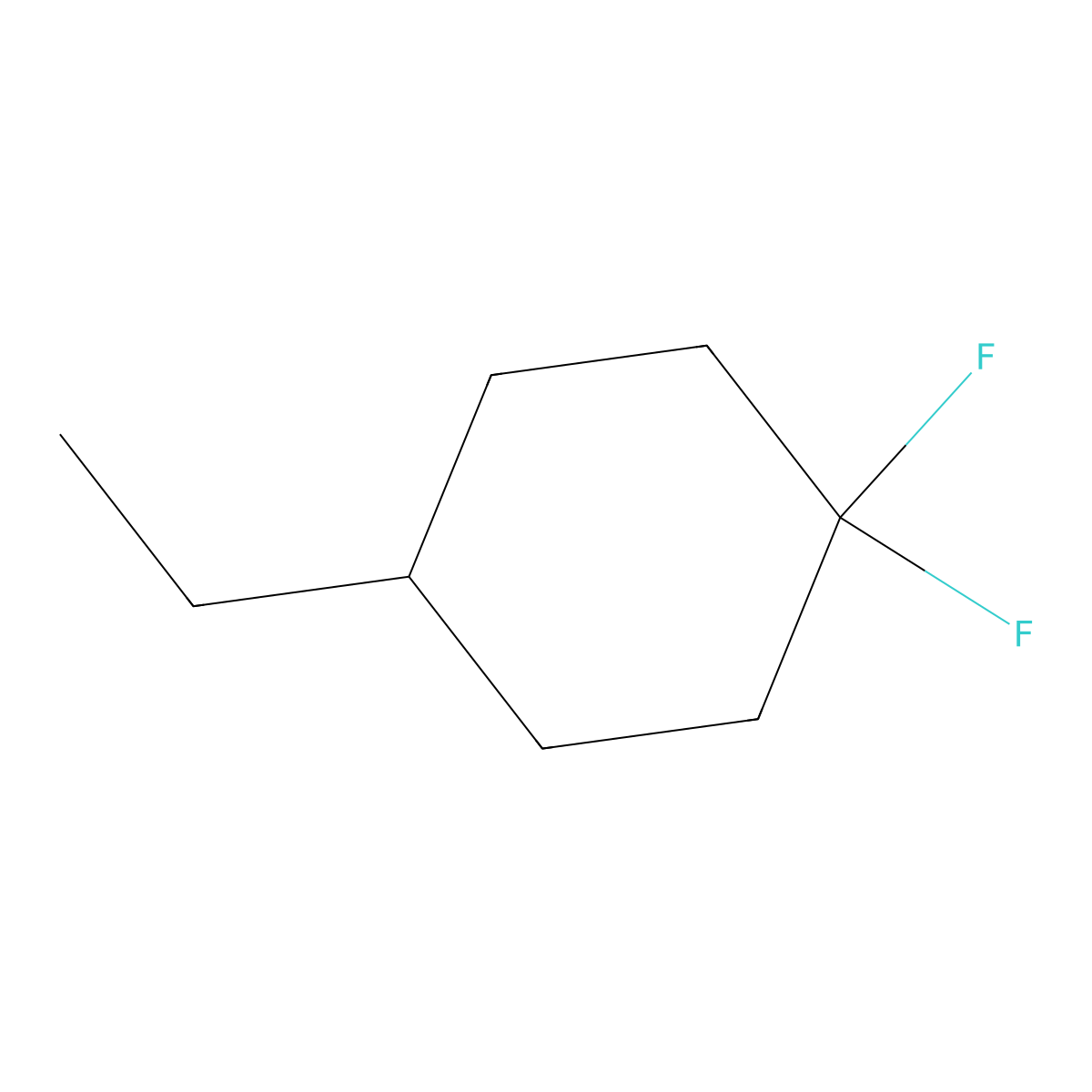 4-Ethyl-1,1-difluorocyclohexane molecular structure, CAS 1310684-93-5