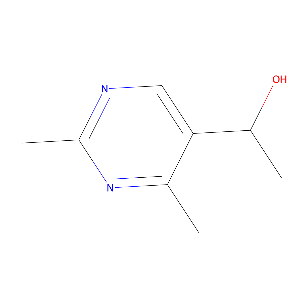 1-(2,4-Dimethylpyrimidin-5-yl)ethan-1-ol molecular structure, CAS 1310684-95-7