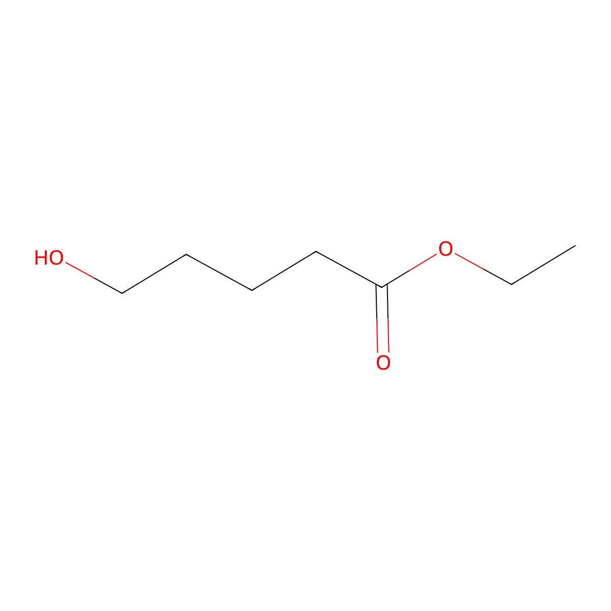 Ethyl 5-hydroxypentanoate molecular structure, CAS 13107-53-4