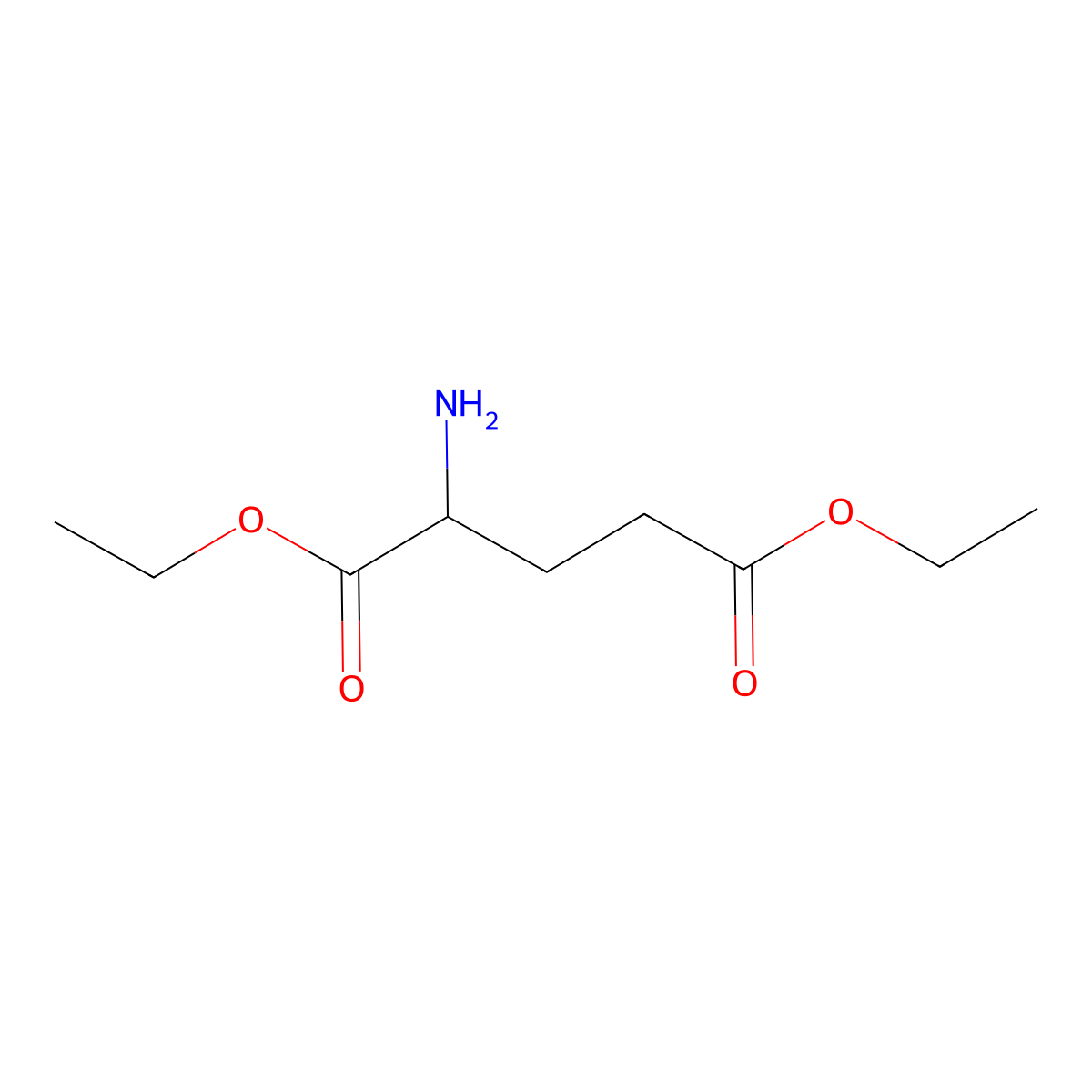 diethyl (2R)-2-aminopentanedioate molecular structure, CAS 13107-55-6