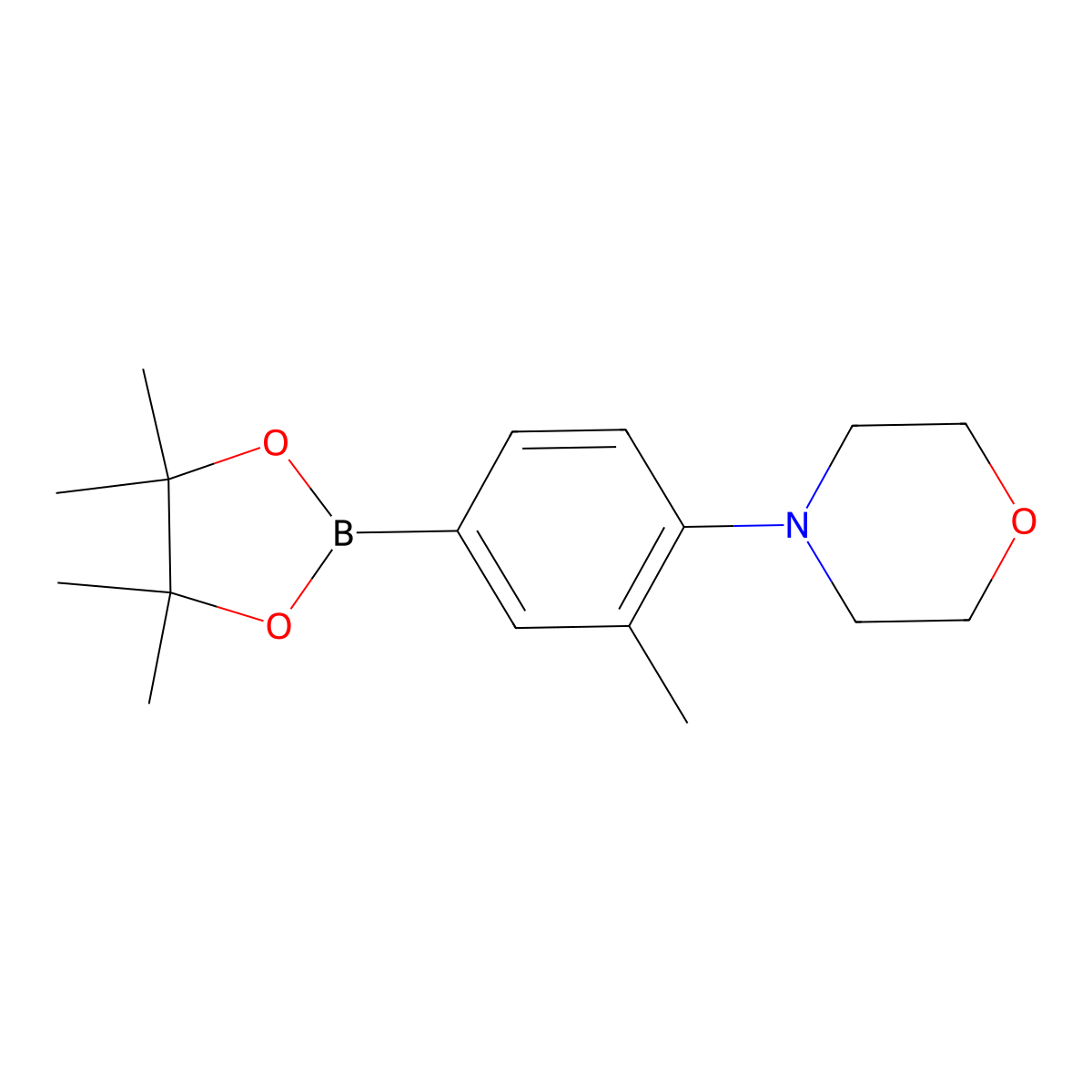 4-(2-Methyl-4-(4,4,5,5-tetramethyl-1,3,2-dioxaborolan-2-yl)phenyl)morpholine molecular structure, CAS 1310707-19-7