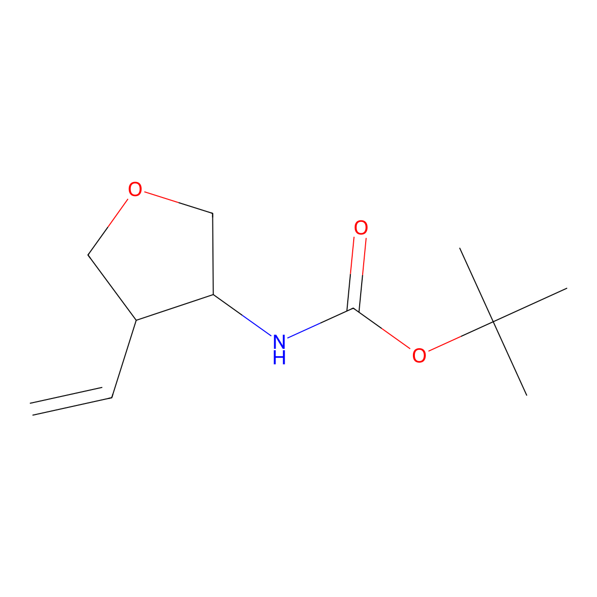 rac-tert-butyl N-[(3R,4S)-4-ethenyloxolan-3-yl]carbamate molecular structure, CAS 1310708-58-7