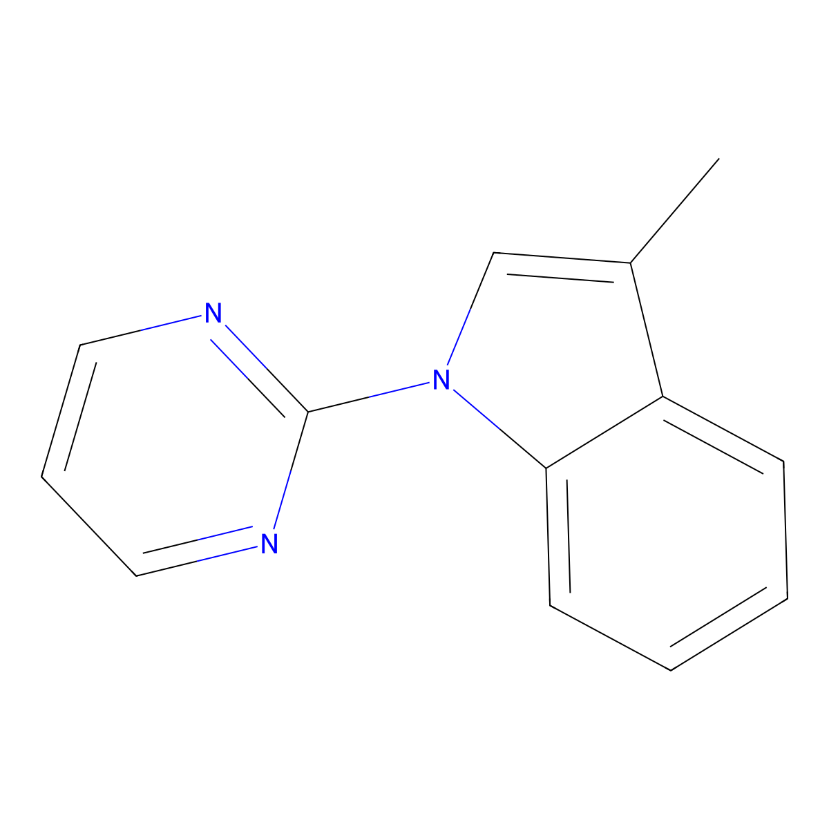 3-Methyl-1-(pyrimidin-2-yl)-1H-indole molecular structure, CAS 1310708-89-4