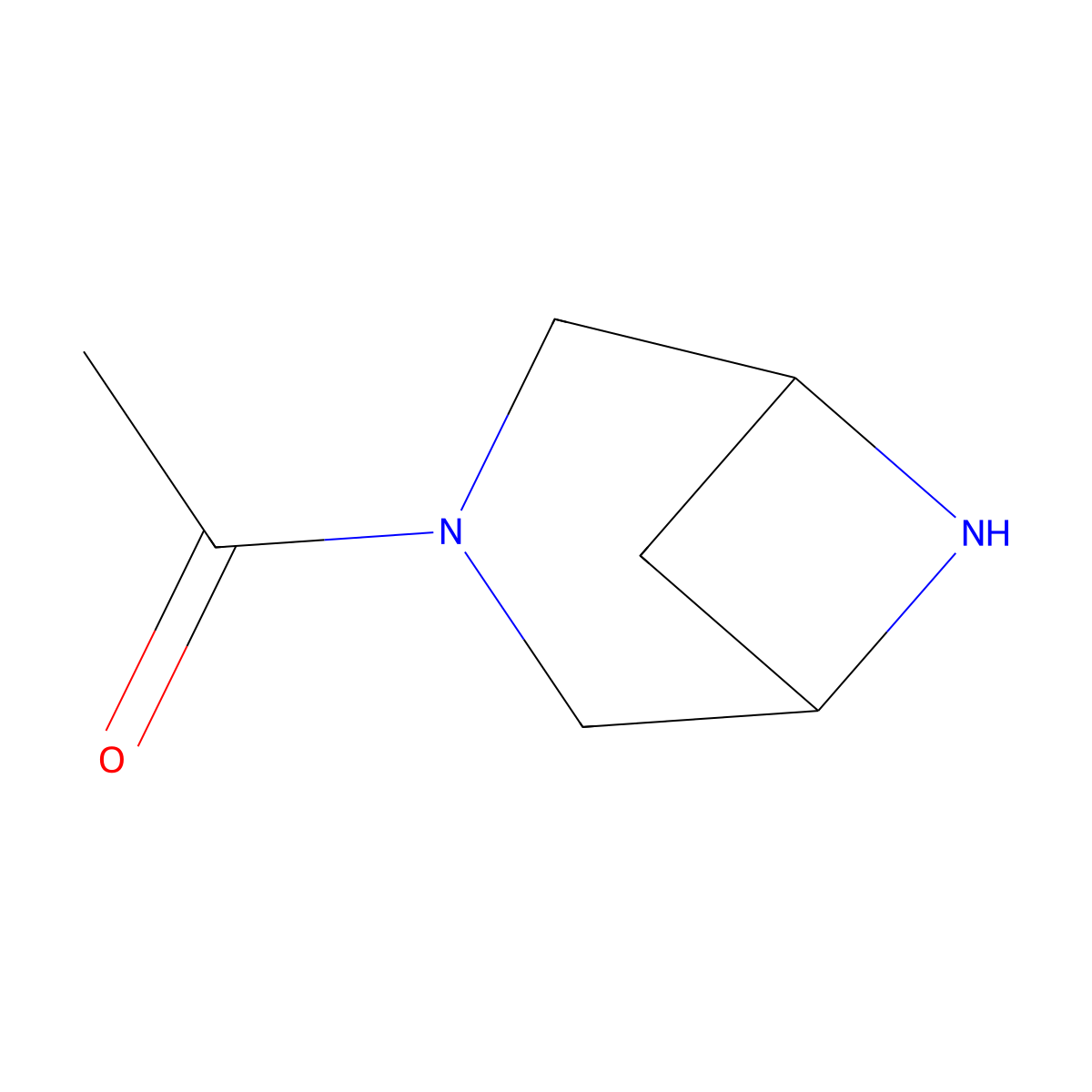 1-{3,6-Diazabicyclo[3.1.1]heptan-3-yl}ethan-1-one molecular structure, CAS 1310717-00-0