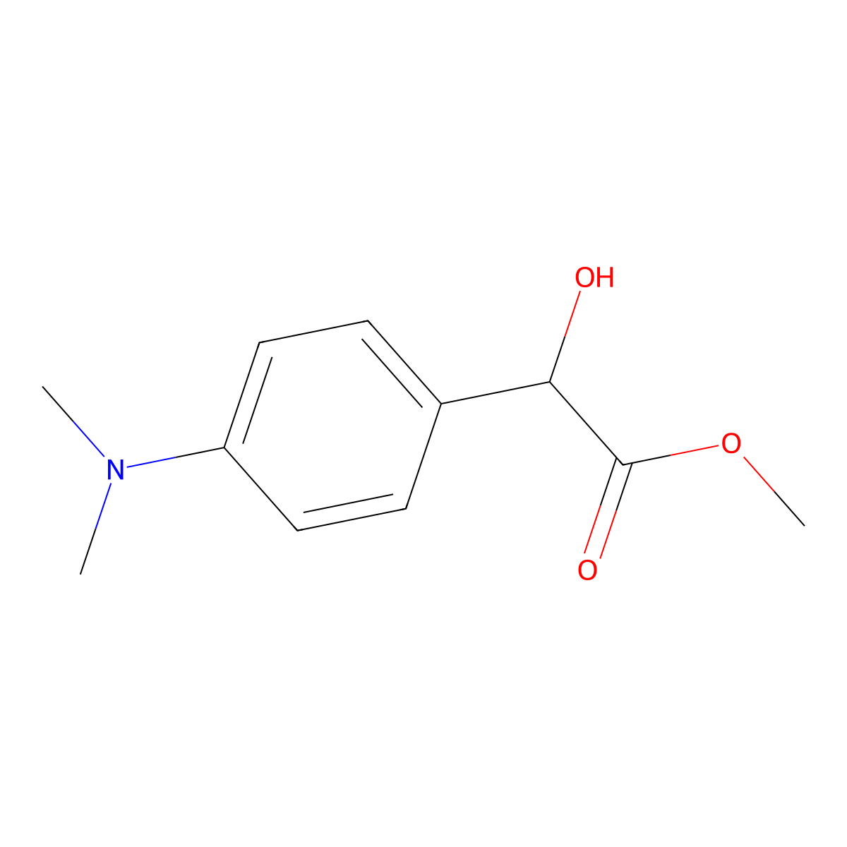 Methyl 2-(4-(dimethylamino)phenyl)-2-hydroxyacetate molecular structure, CAS 1310720-83-2