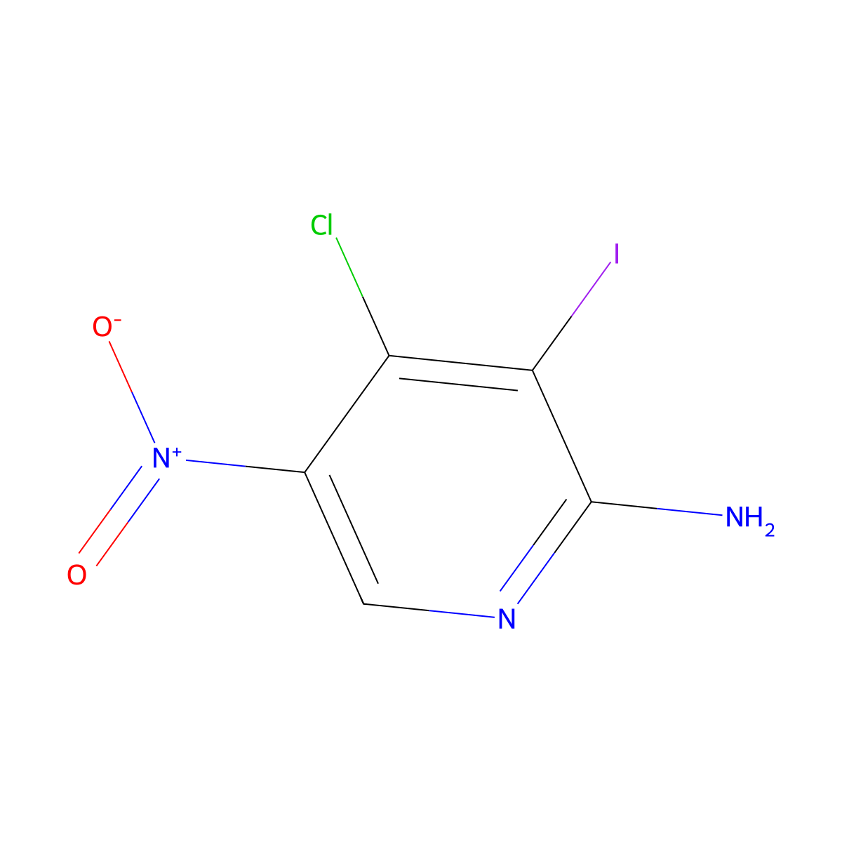 4-Chloro-3-iodo-5-nitropyridin-2-amine molecular structure, CAS 1310729-70-4
