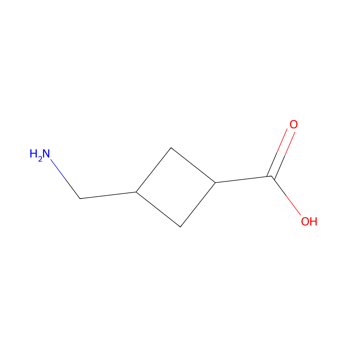 3-(Aminomethyl)cyclobutanecarboxylic acid molecular structure, CAS 1310729-95-3