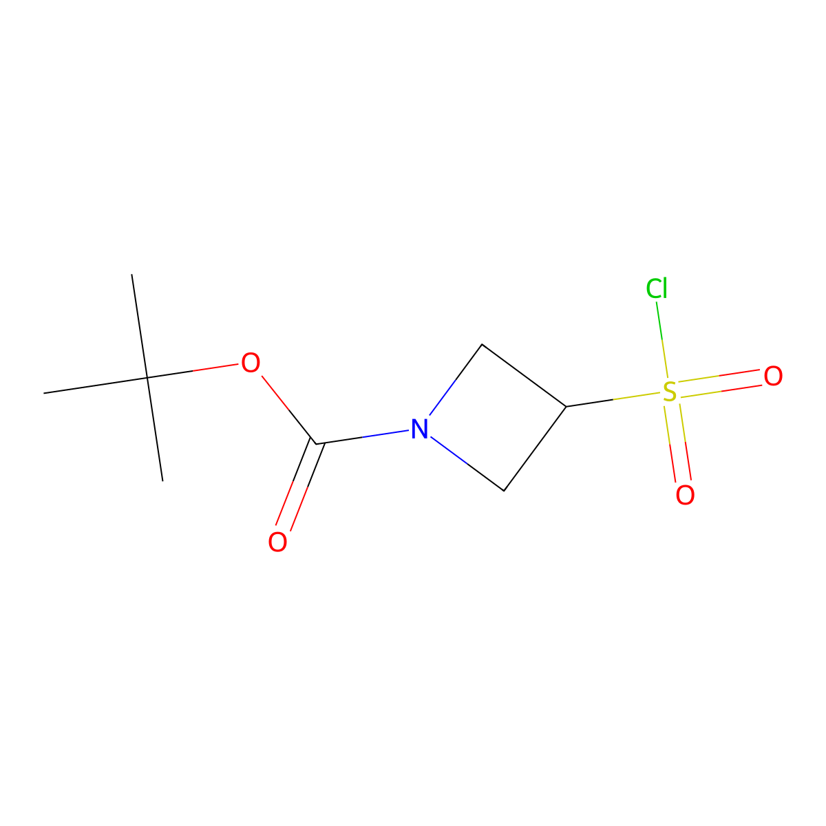 Tert-butyl 3-(chlorosulfonyl)azetidine-1-carboxylate molecular structure, CAS 1310732-18-3