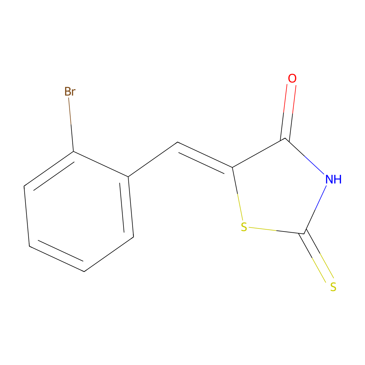 (5Z)-5-(2-bromobenzylidene)-2-thioxo-1,3-thiazolidin-4-one molecular structure, CAS 1310743-09-9