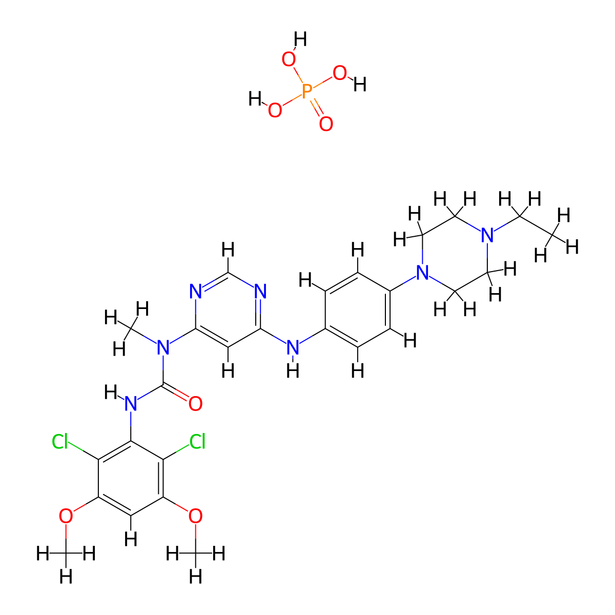 Infigratinib Phosphate molecular structure, CAS 1310746-10-1