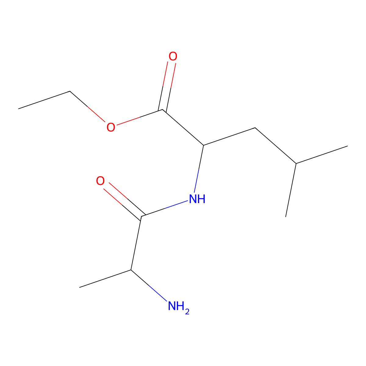 ethyl (2S)-2-[(2R)-2-aminopropanamido]-4-methylpentanoate molecular structure, CAS 1310802-84-6