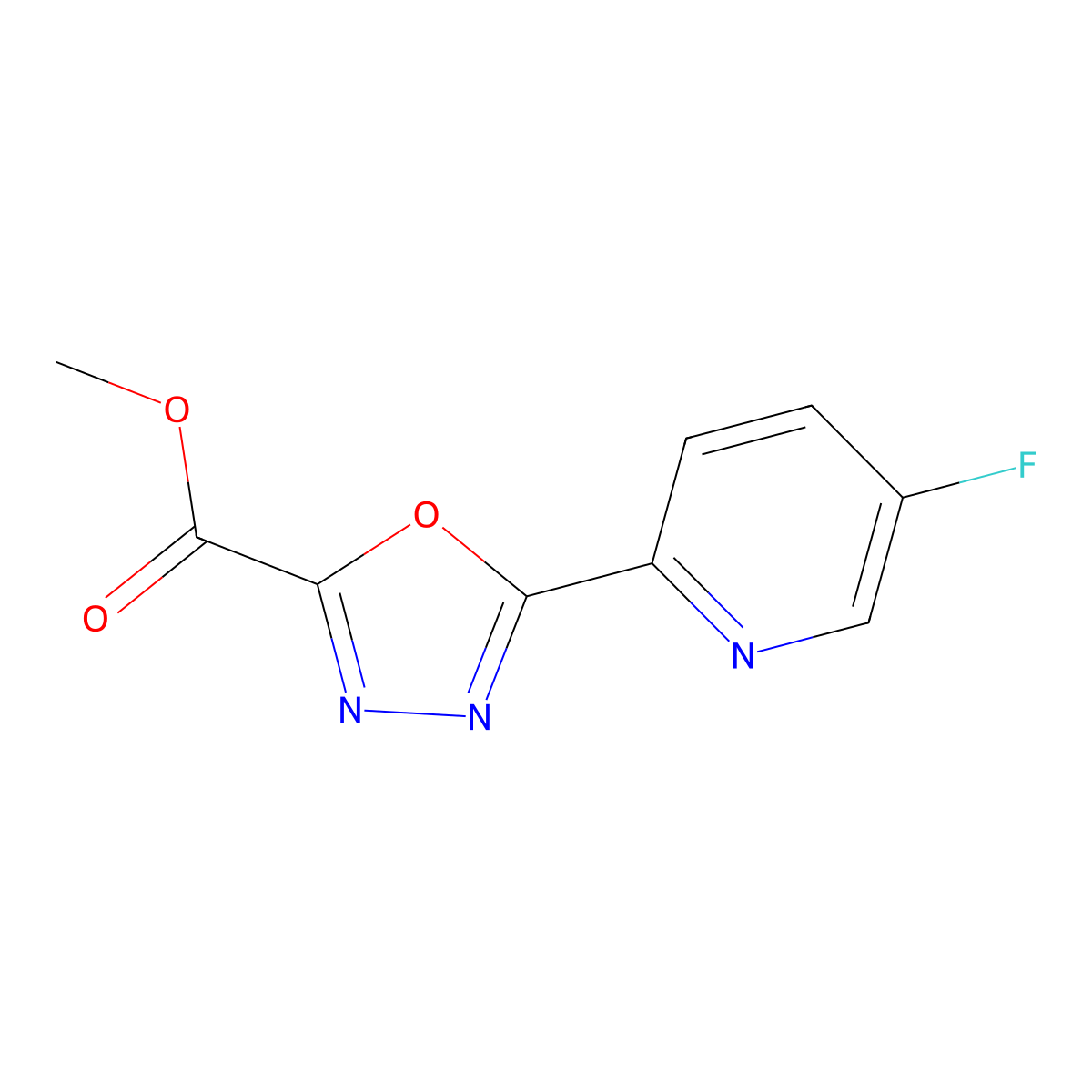 Methyl 5-(5-fluoropyridin-2-yl)-1,3,4-oxadiazole-2-carboxylate molecular structure, CAS 1310807-73-8