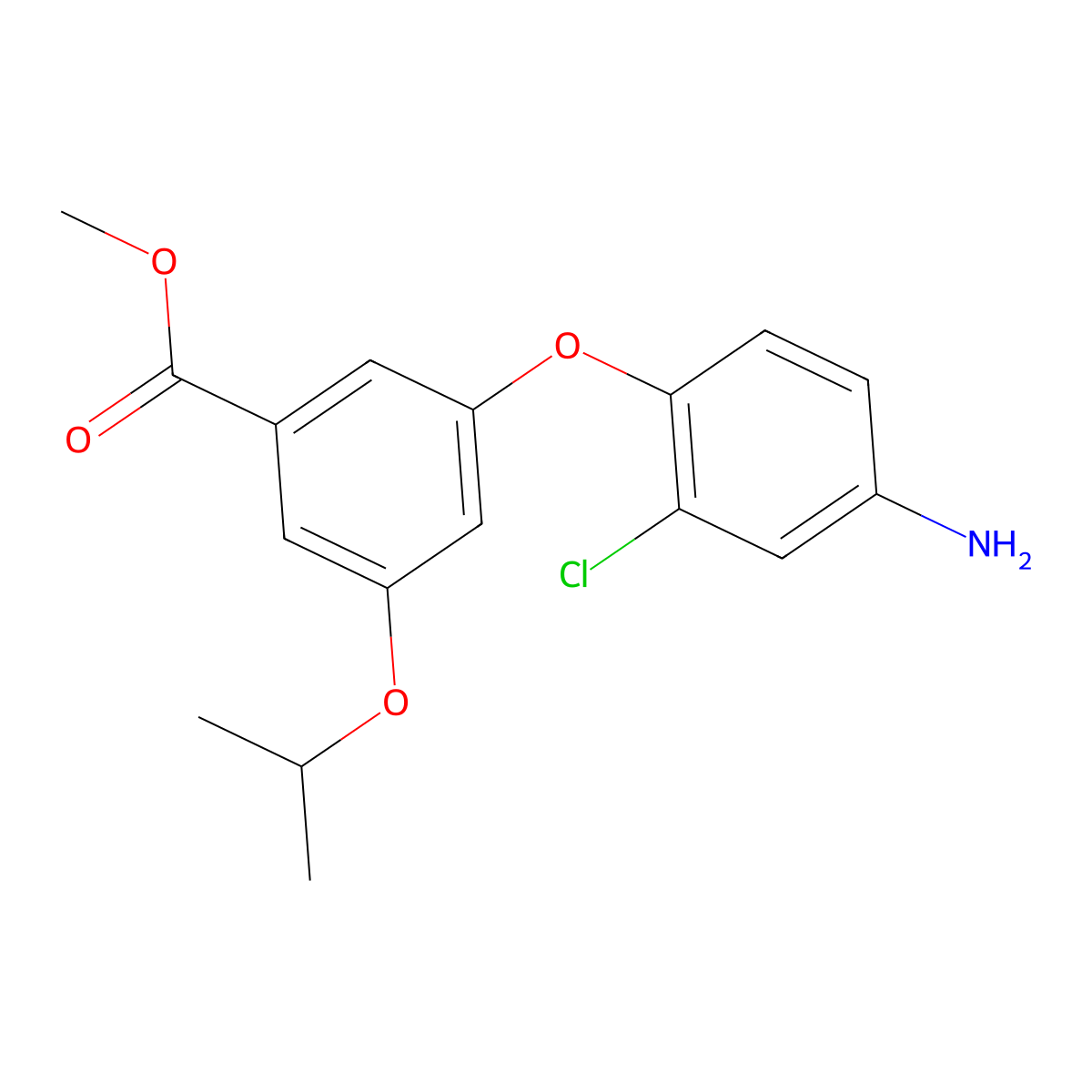 Methyl 3-(4-amino-2-chlorophenoxy)-5-isopropoxybenzoate molecular structure, CAS 1310808-30-0