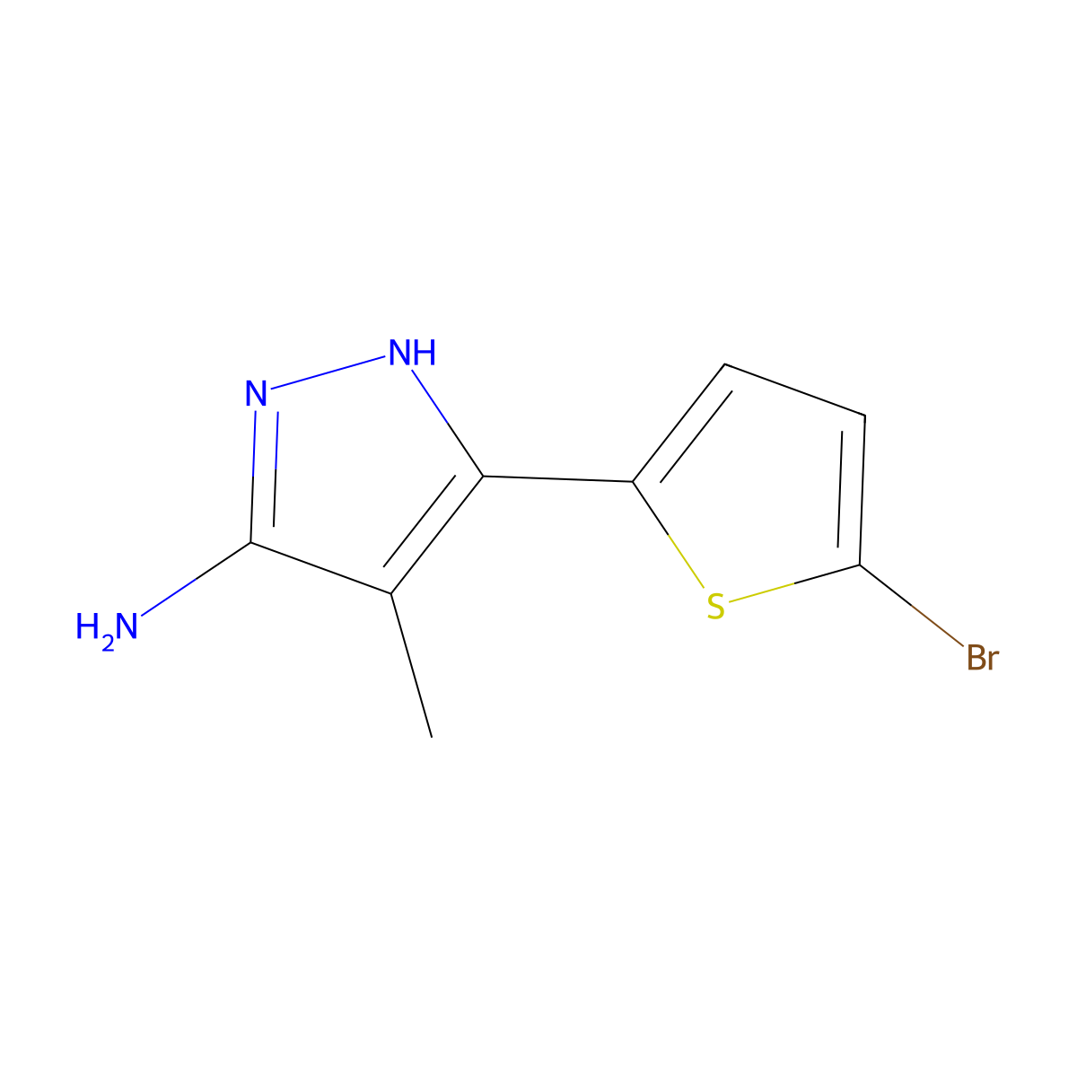 3-(5-Bromothiophen-2-YL)-4-methyl-1H-pyrazol-5-amine molecular structure, CAS 1310810-69-5