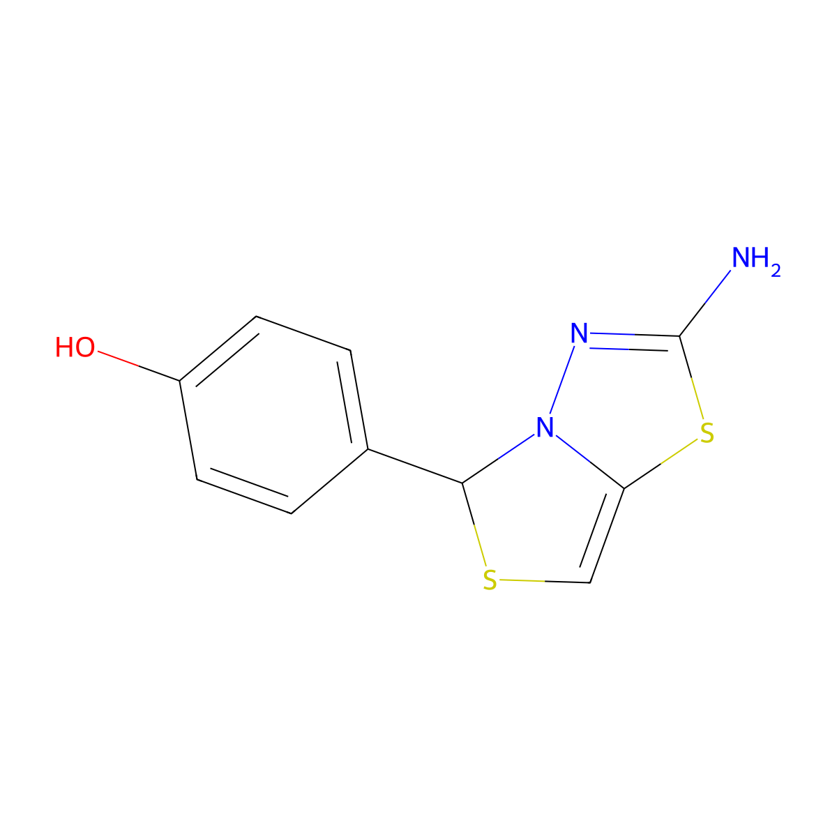 4-(2-amino-5H-thiazolo[4,3-b][1,3,4]thiadiazol-5-yl)phenol molecular structure, CAS 1310810-99-1
