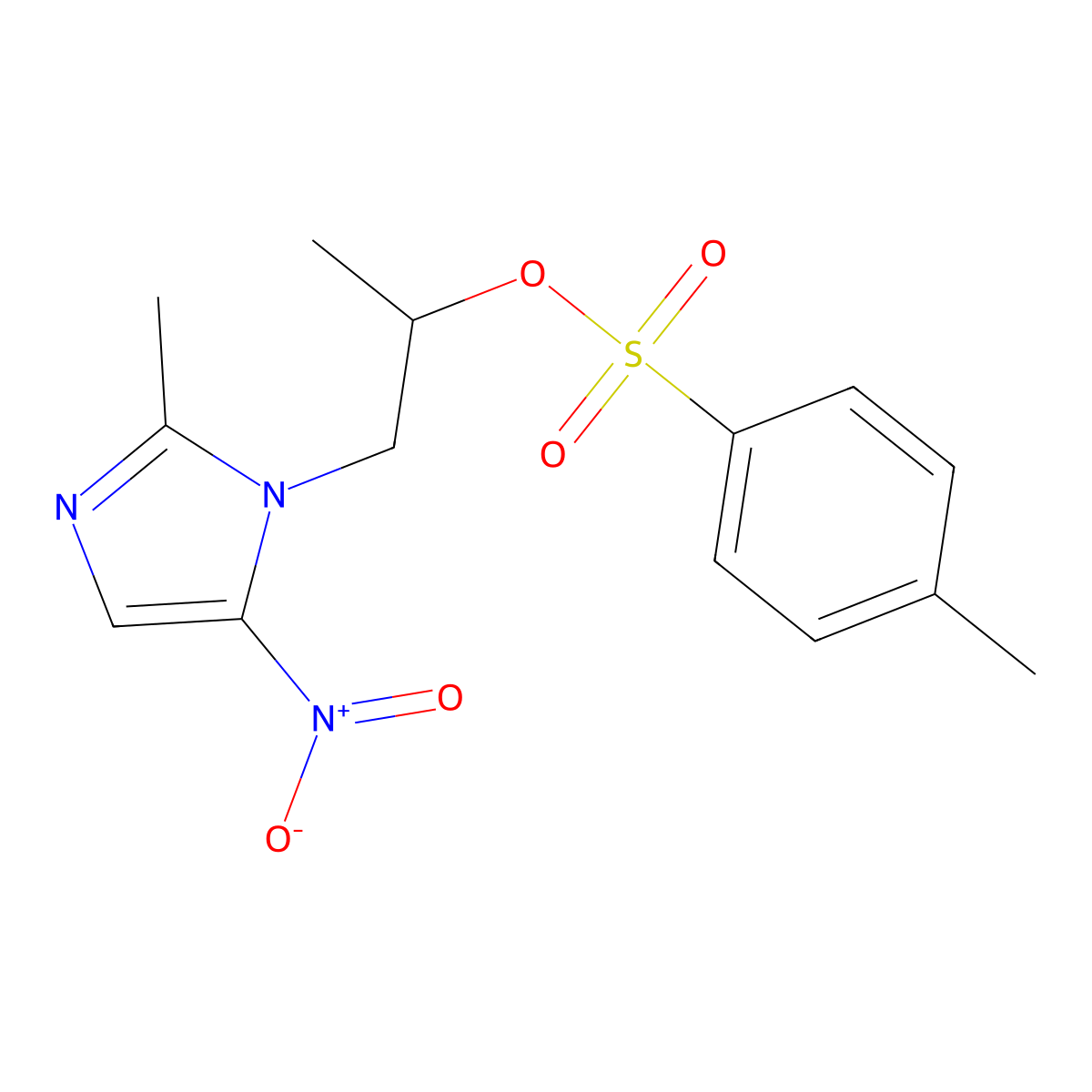 1-(2-methyl-5-nitro-1H-imidazol-1-yl)propan-2-yl 4-methylbenzene-1-sulfonate molecular structure, CAS 1310814-10-8