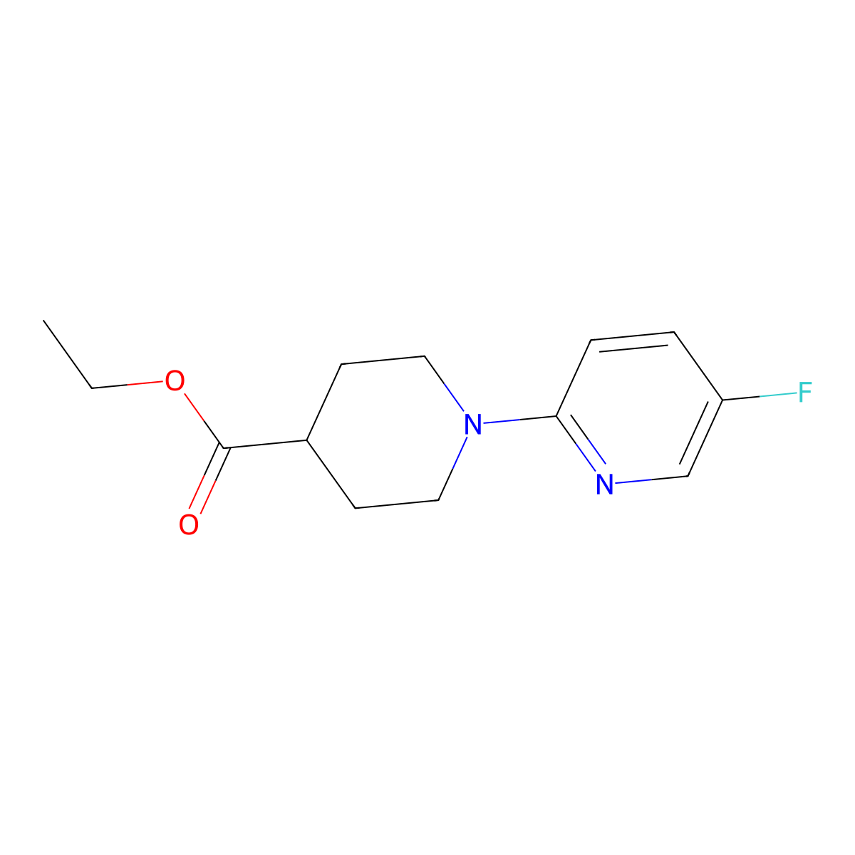 Ethyl 1-(5-fluoropyridin-2-yl)piperidine-4-carboxylate molecular structure, CAS 1310820-59-7