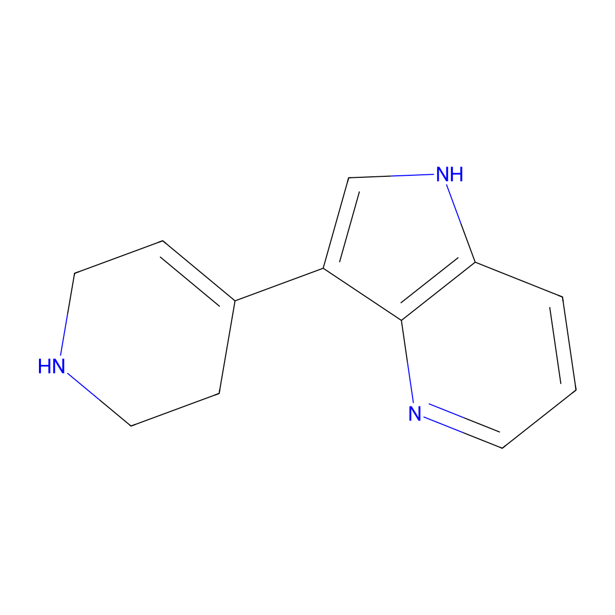 3-(1,2,3,6-tetrahydropyridin-4-yl)-1H-pyrrolo[3,2-b]pyridine molecular structure, CAS 131084-32-7