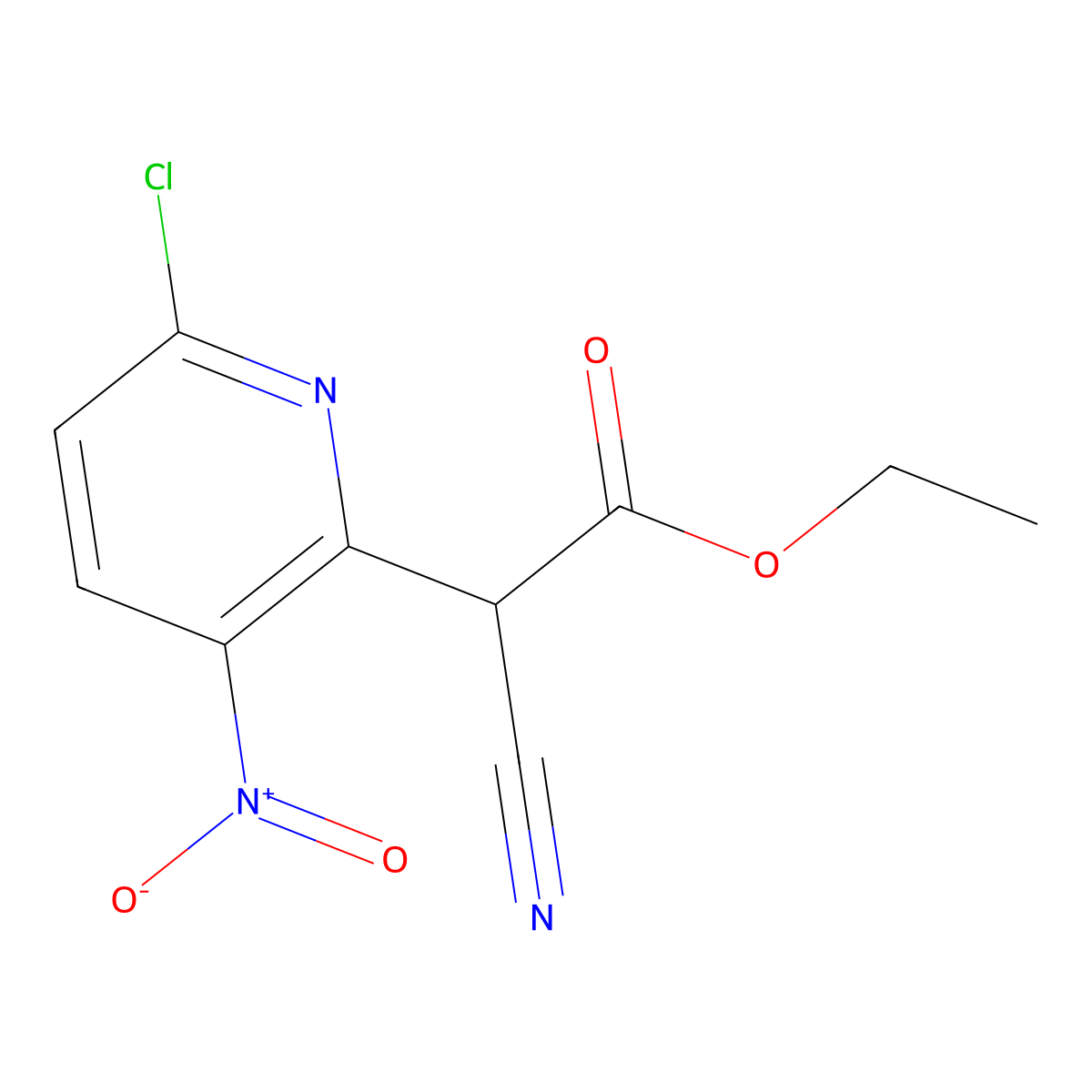 Ethyl 2-(6-Chloro-3-nitro-2-pyridyl)-2-cyanoacetate molecular structure, CAS 131084-56-5