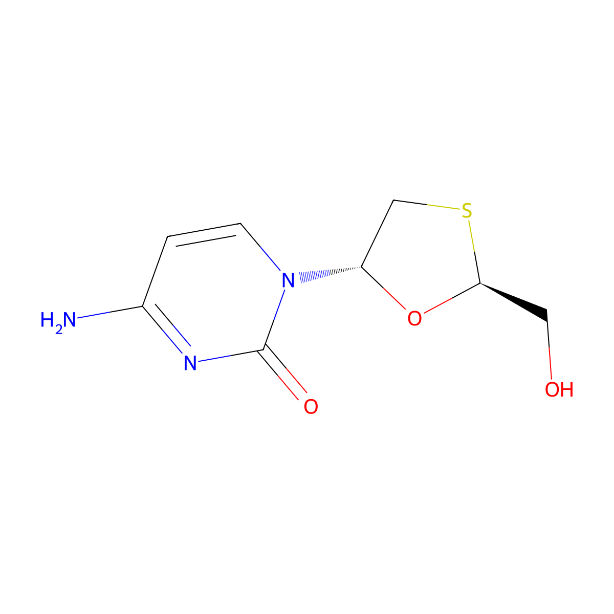 Lamivudine, (A+-)-trans- molecular structure, CAS 131086-22-1