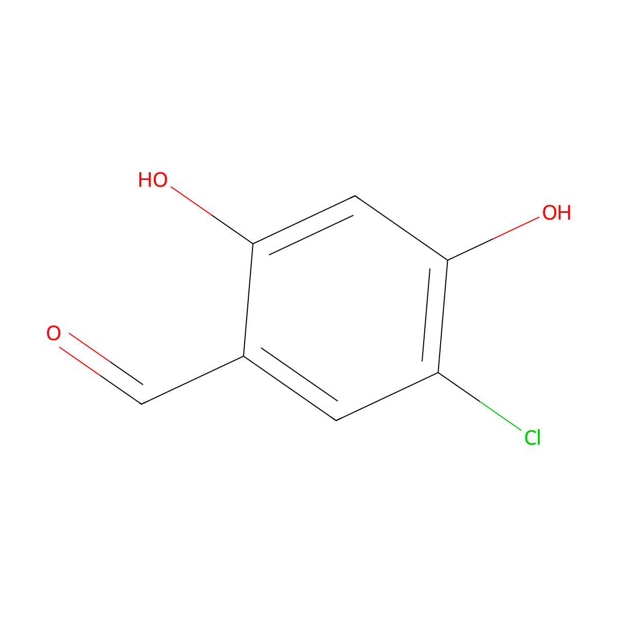 5-Chloro-2,4-dihydroxybenzaldehyde molecular structure, CAS 131088-02-3
