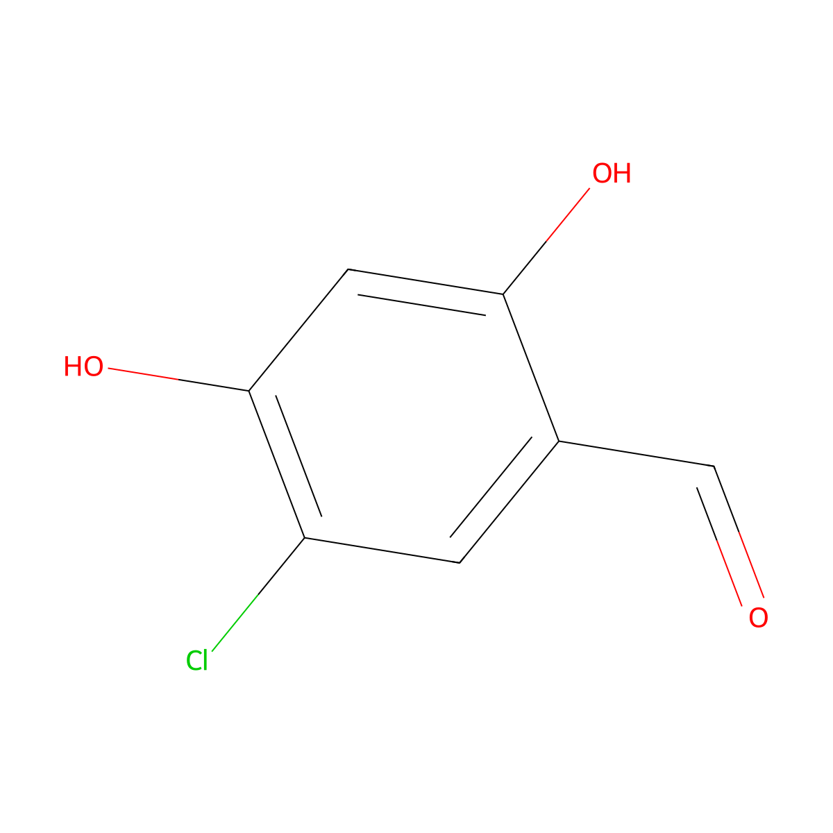 5-Chloro-2,4-dihydroxybenzaldehyde molecular structure, CAS 131088-02-3