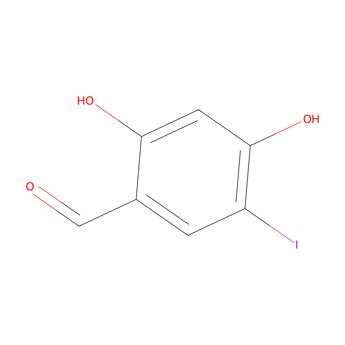 2,4-Dihydroxy-5-iodobenzaldehyde molecular structure, CAS 131088-03-4