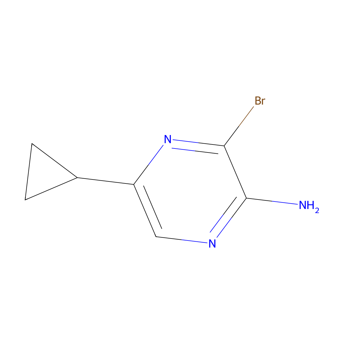 3-Bromo-5-cyclopropylpyrazin-2-amine molecular structure, CAS 1310893-41-4