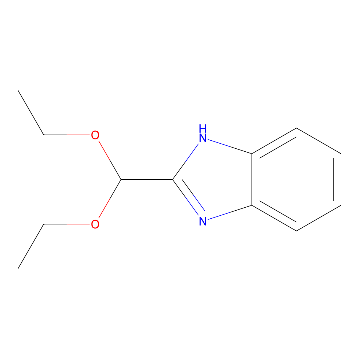 2-(diethoxymethyl)-1H-benzimidazole molecular structure, CAS 13109-82-5