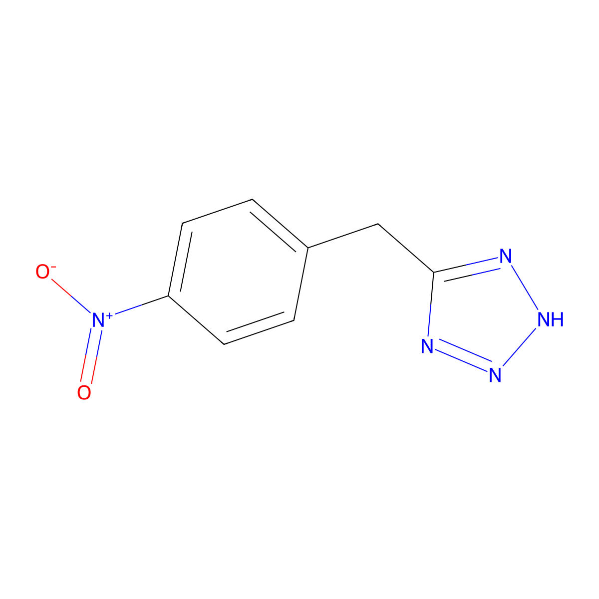 5-[(4-nitrophenyl)methyl]-1H-1,2,3,4-tetrazole molecular structure, CAS 131090-44-3