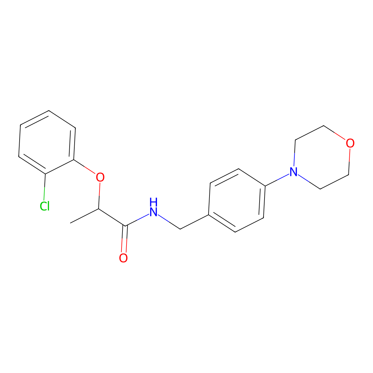 2-(2-chlorophenoxy)-N-[4-(morpholin-4-yl)benzyl]propanamide molecular structure, CAS 1310910-22-5