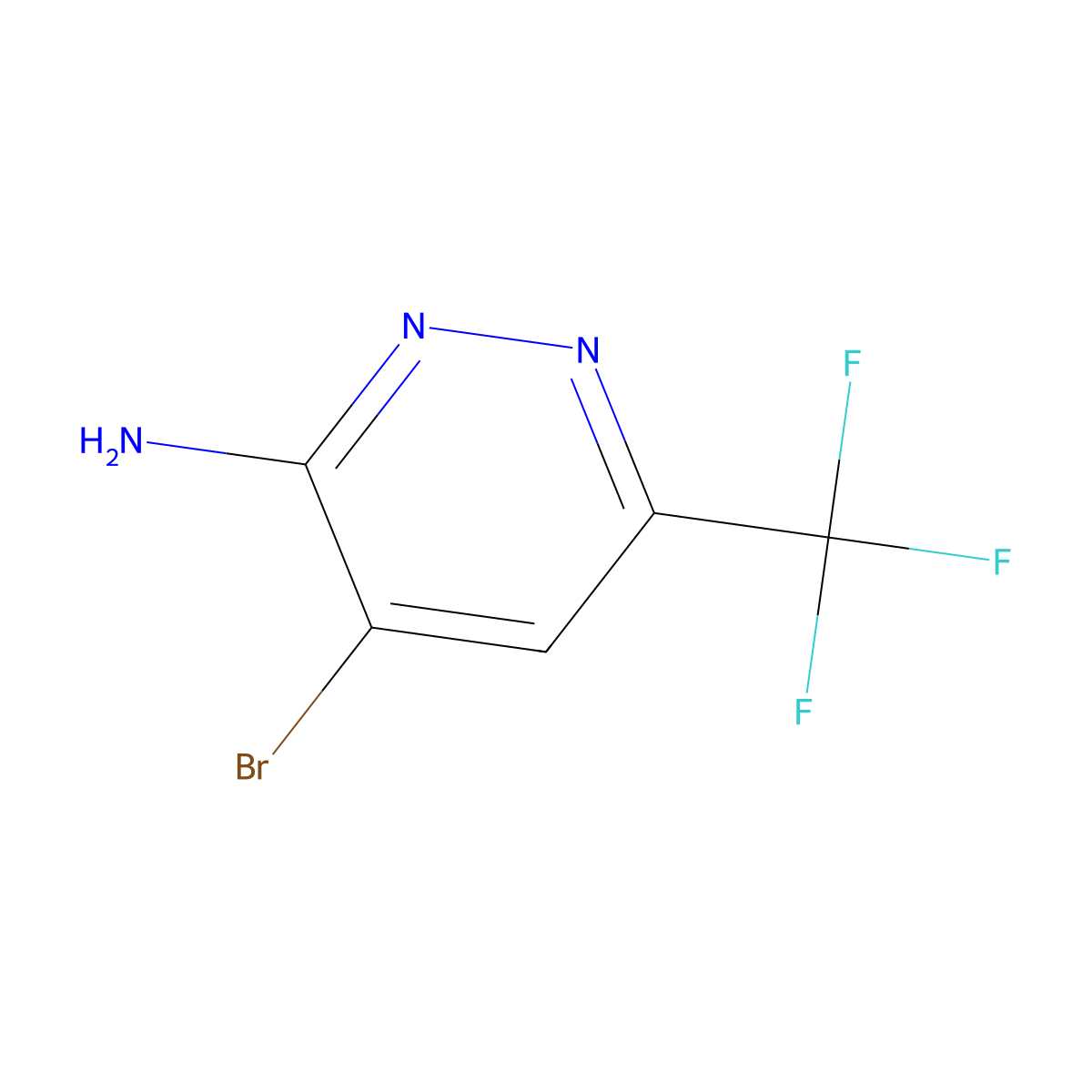 4-Bromo-6-(trifluoromethyl)pyridazin-3-amine molecular structure, CAS 1310918-29-6