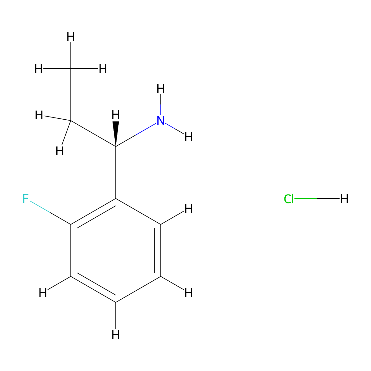 (1S)-1-(2-fluorophenyl)propan-1-amine hydrochloride molecular structure, CAS 1310923-28-4