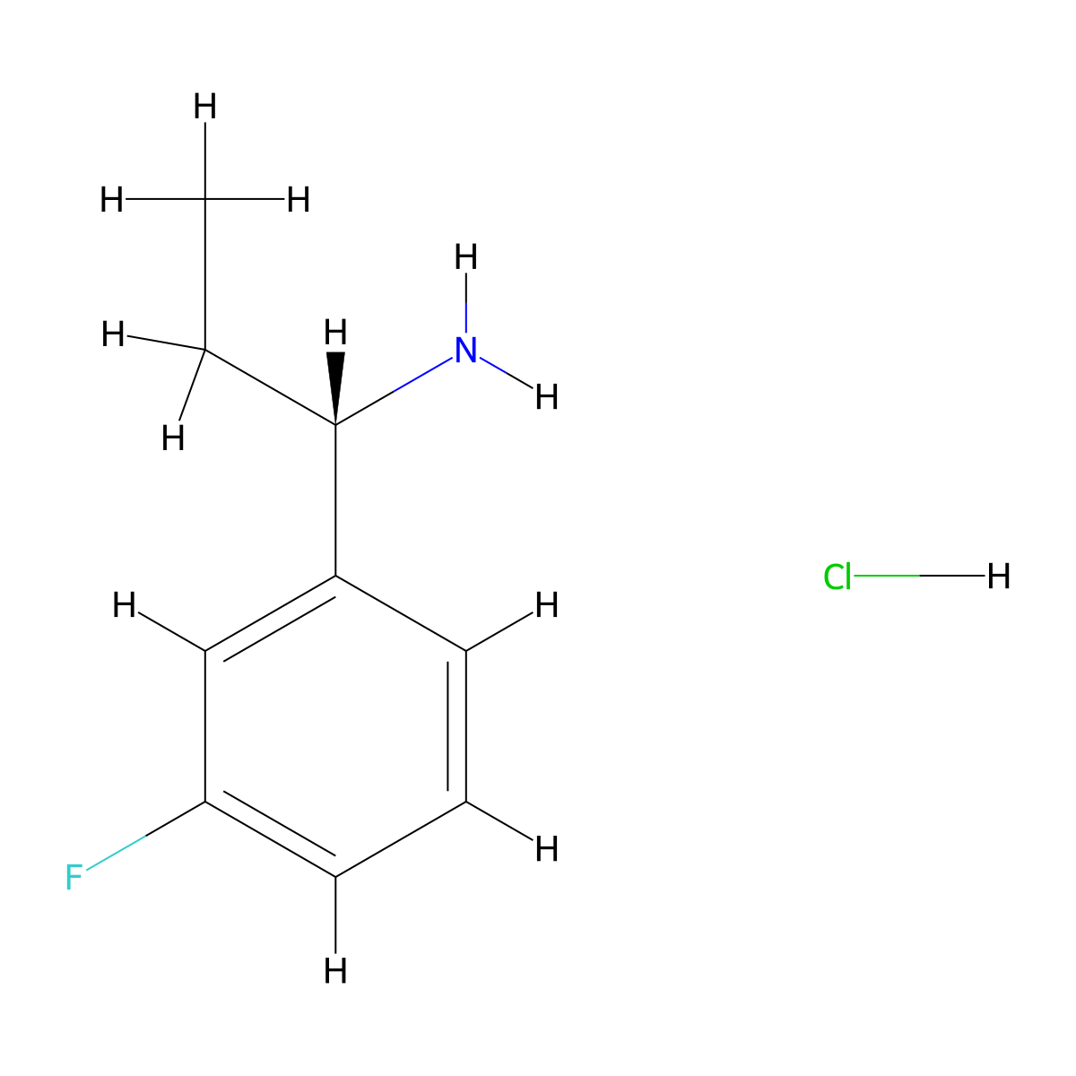 (1S)-1-(3-fluorophenyl)propan-1-amine hydrochloride molecular structure, CAS 1310923-31-9
