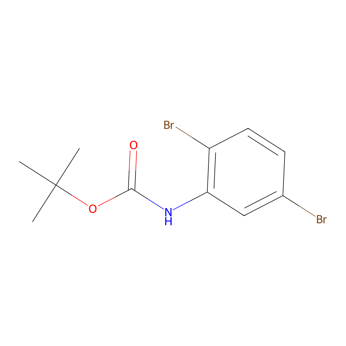 tert-butyl N-(2,5-dibromophenyl)carbamate molecular structure, CAS 1310923-60-4