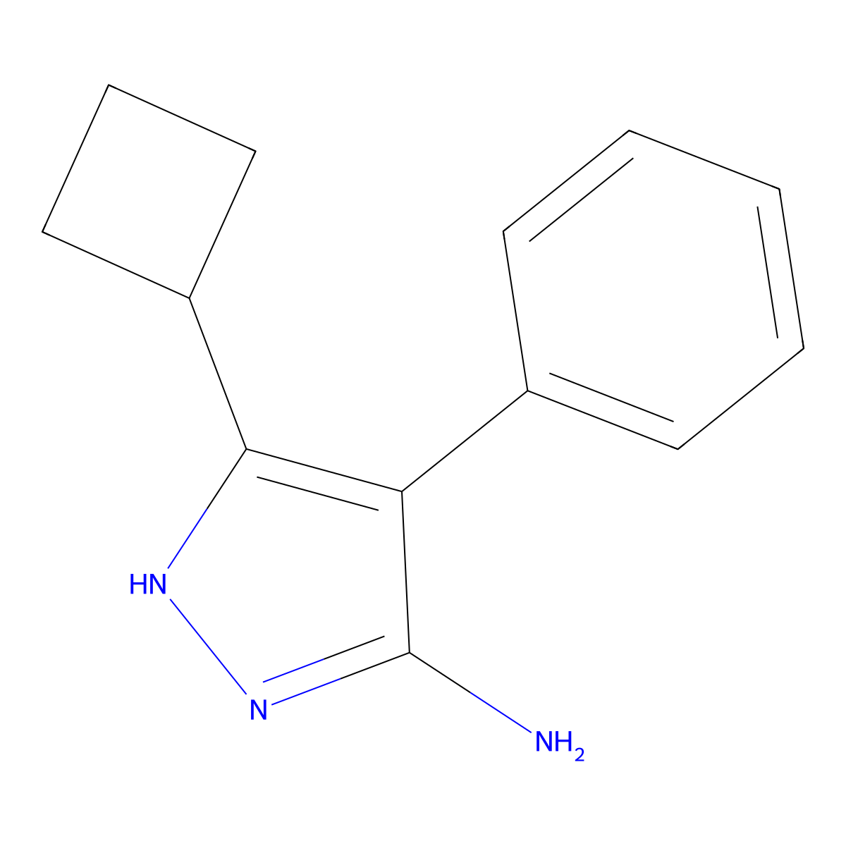 3-Cyclobutyl-4-phenyl-1h-pyrazol-5-amine molecular structure, CAS 1310925-51-9